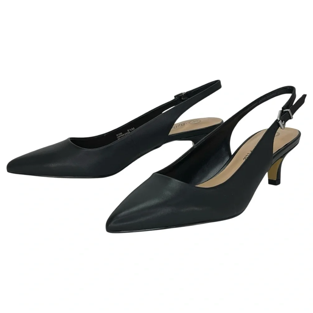 Bella Vita Scarlett Black Leather Womens Slingback Heels Size 8.5M - Picture 8 of 13